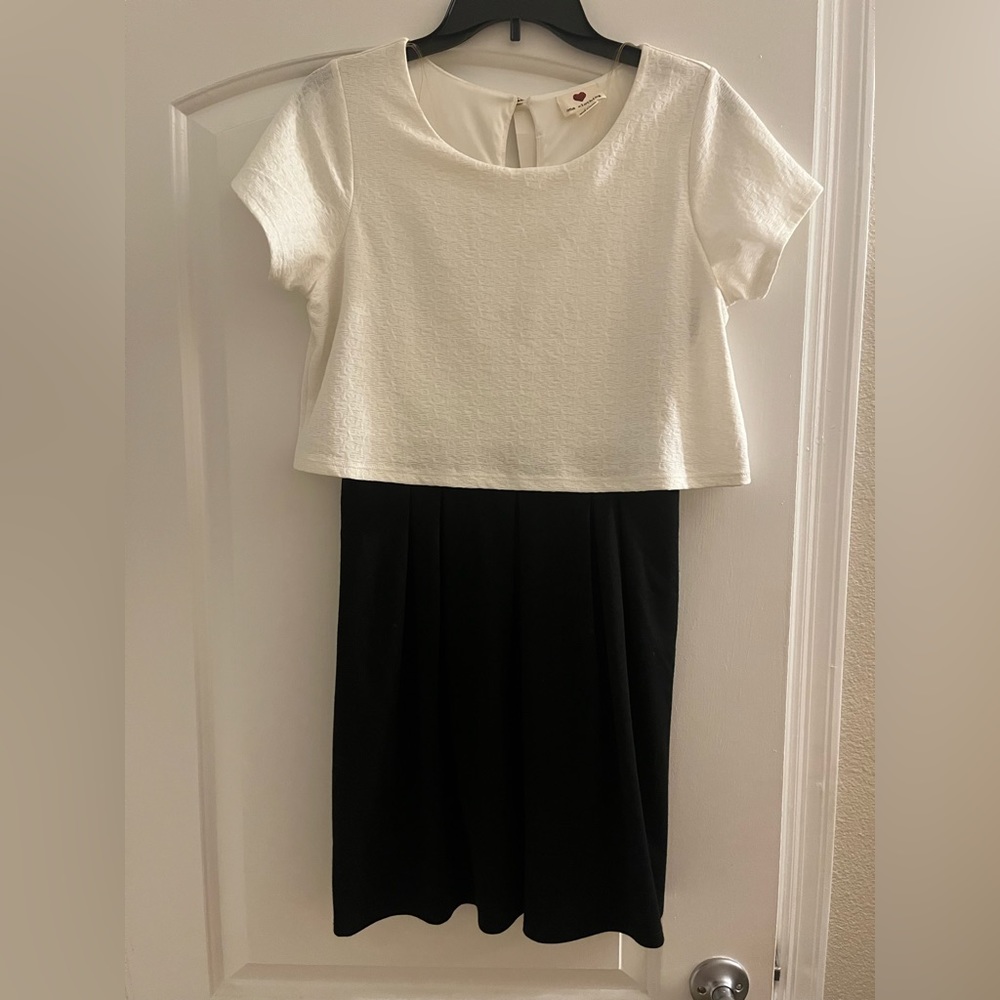 Black and white overlay dress